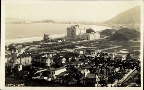 Ak Copacabana Rio de Janeiro Brasilien, Panorama, Hotel