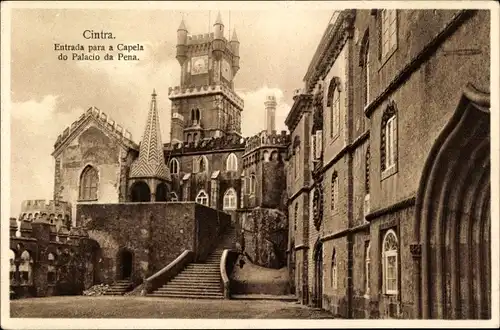 Ak Cintra Sintra Portugal, Entrada para a Capela do Palacio da Pena