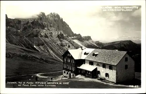 Ak Dolomiti Südtirol, Val die Funes, Rifugio Genova, am Kreuzkofeljoch, Schlüterhütte, sul Passo Po.