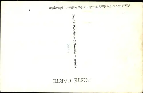 Ak Jerusalem Israel, Tal Josaphat, Grab Absaloms, Grab des Propheten