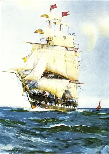 Künstler Ak Windjammer, Segelschiff Marco Polo, Rosenstiel's Motiv