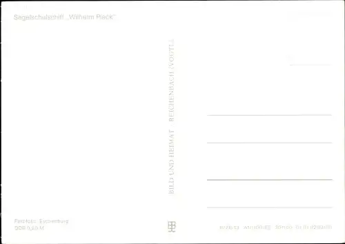 Ak Segelschulschiff Wilhelm Pieck auf dem Meer