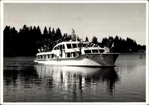 Ak Finnland, Binnenschiff, Fahrgäste