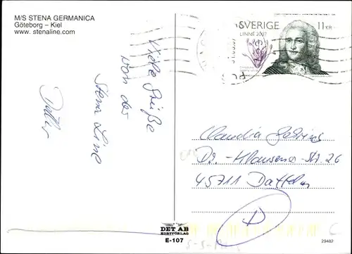 Ak Fährschiff MS Stena Germanica, Göteborg-Kiel, Stena Line