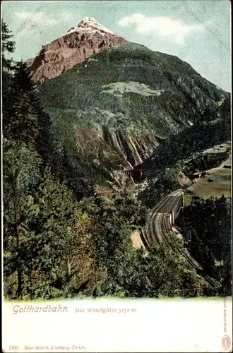 Ak Kanton Tessin, Gotthardbahn, Die Windgälle