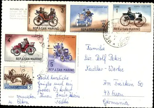 Briefmarken Ak San Marino, Regierungspalast