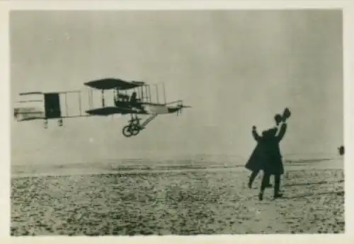 Sammelbild Helden der Luft, Serie G Bild 17 Henri Farman, Flugzeugkonstrukteur, Doppeldecker