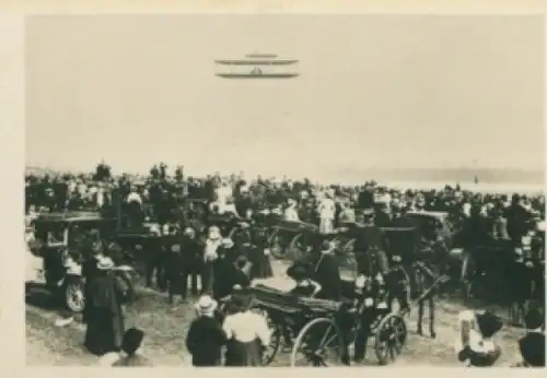 Sammelbild Helden der Luft, Serie G Bild 28, Flugtag 1909, Flughafen Berlin-Tempelhof, Wright