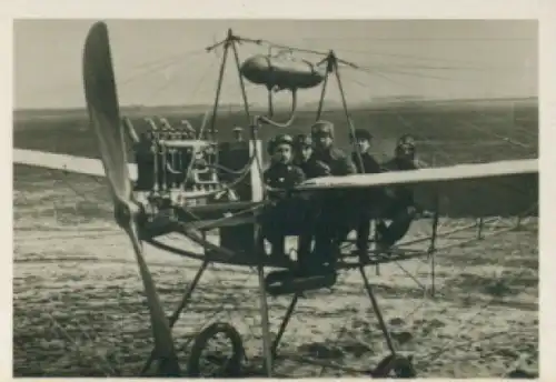 Sammelbild Helden der Luft, Serie G Bild 29, Eindecker, Fünfsitzer, Pilot und 4 Fluggäste