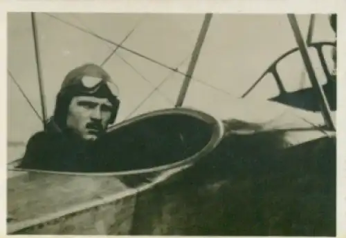 Sammelbild Helden der Luft, Serie G Bild 38, Reinhold Böhm, Albatros Doppeldecker 1914