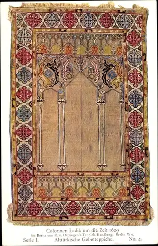 Ak Meisterstücke orientalischer Knüpfkunst I 4, Alttürkische Gebetteppiche, Colonnen Ladik