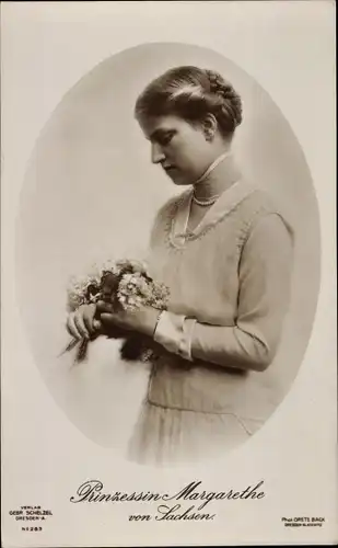 Ak Prinzessin Margarethe von Sachsen, Portrait