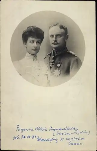 Ak Prinz und Prinzessin Johann Georg von Sachsen, Maria Immaculata von Bourbon Sizilien