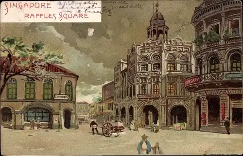 Litho Singapore Singapur, Raffles Square
