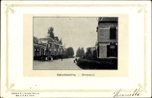 Passepartout Ak Brummen Gelderland, Rijksstraatweg