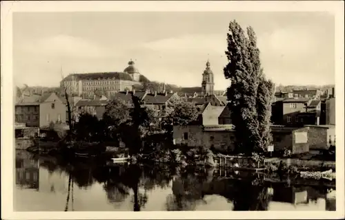 Ak Weißenfels im Burgenlandkreis, Blick auf die Stadt, Fluss, Schloss, Kirche