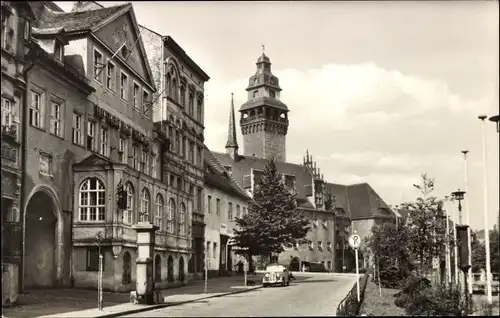 Ak Zeitz im Burgenlandkreis, Friedensplatz, Auto, Turm