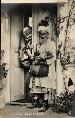 Ak Konstantinopel Istanbul Türkei, Marchand Turc, Türkischer Verkäufer