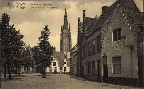 Ak Bruges Brügge Flandern Westflandern, Un coin du Beguinage