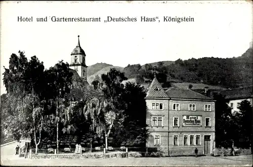 Ak Königstein an der Elbe Sächsische Schweiz, Hotel, Gartenrestaurant Deutsches Haus