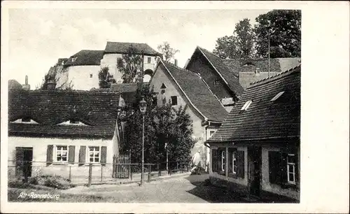 Ak Ronneburg in Thüringen, Straßenpartie mit Laterne und Wohnhäusern