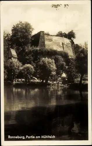 Ak Ronneburg in Thüringen, Partie am Mühlteich