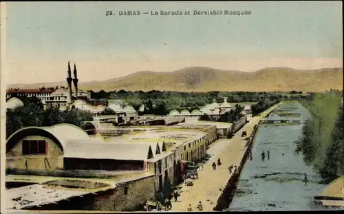 Ak Damas Damaskus Syrien, Le Barada und Dervishie Mosquee