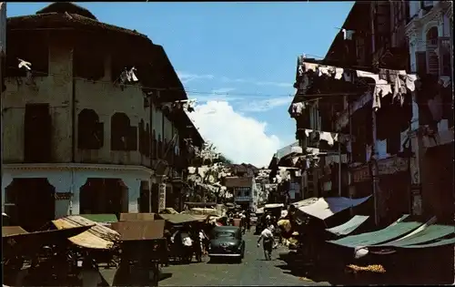 Ak Singapur Singapur, eine Chinatown-Szene