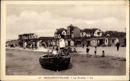 Ak Merlimont Plage Pas de Calais, Der Strand