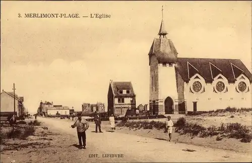 Ak Merlimont Plage Pas de Calais, Die Kirche