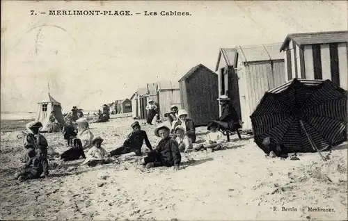 Ak Merlimont Plage Pas de Calais, Die Hütten