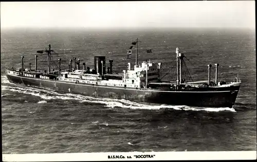 Foto Ak SS Socotra, BISN Co., British India Steam Navigation Company
