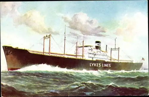 Frachtschiff von Ak Lykes Lines