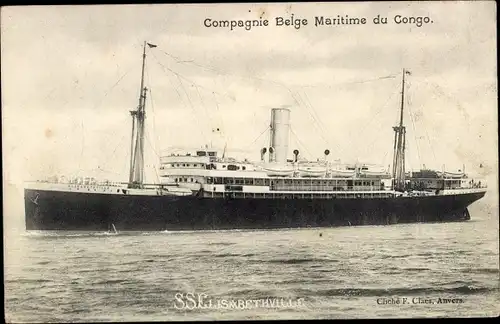 Ak SS Elisabethville, Compagnie Belge Maritime du Congo