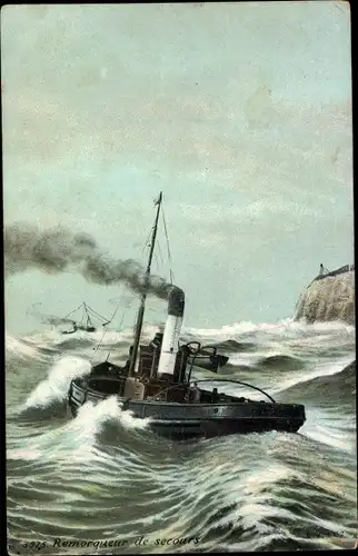 Ak Schlepper vor der Küste, Seenotrettung