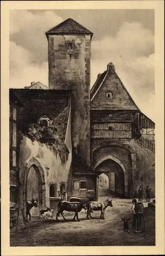 Ak Meissen, Ehemaliges Stadttor, Görnsches Tor um 1800