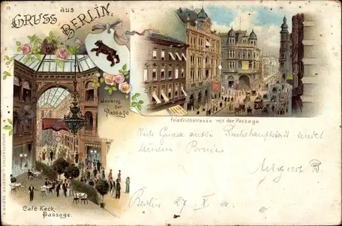 Litho Berlin, Café Keck Passage, Friedrichstraße