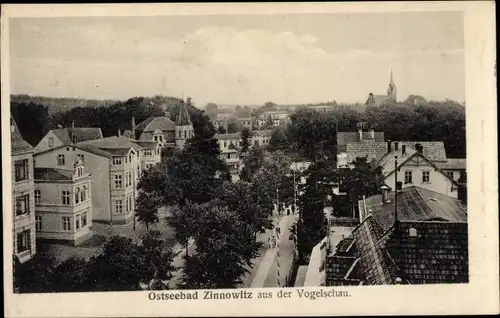 Ak Ostseebad Zinnowitz auf Usedom, Teilansicht aus Vogelschau