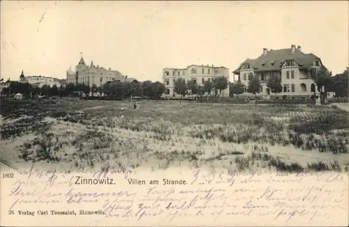 Ak Ostseebad Zinnowitz auf Usedom, Villen am Strande