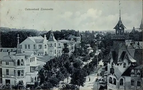 Ak Ostseebad Zinnowitz auf Usedom, Teilansicht