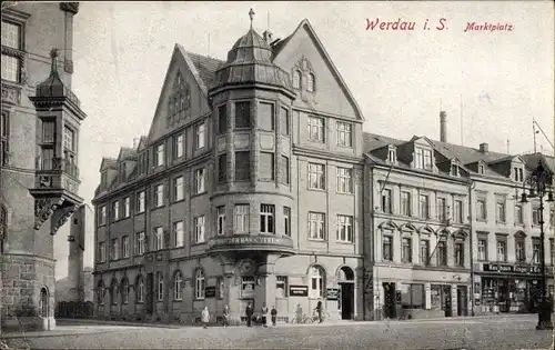 Ak Werdau in Sachsen, Marktplatz