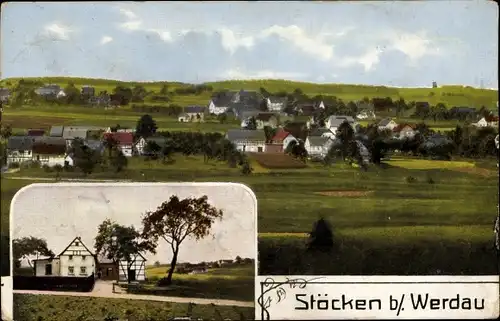 Ak Stöcken Langenbernsdorf in Sachsen, Gesamtansicht