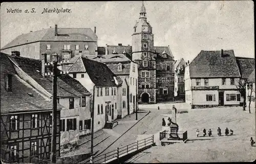 Ak Wettin an der Saale, Marktplatz