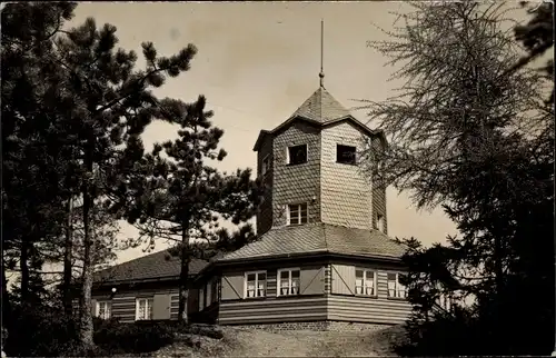 Ak Meuselbach Schwarzmühle Thüringen, Meuselbacher Kuppe, Turmrestaurant