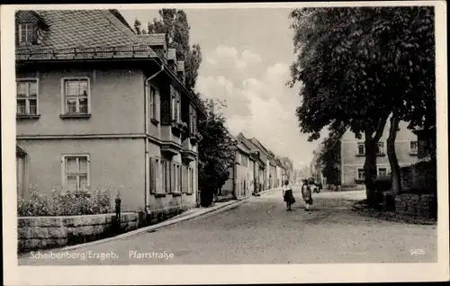 Ak Scheibenberg im Erzgebirge Sachsen, Pfarrstraße, Wohnhäuser