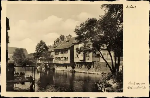 Ak Erfurt in Thüringen, Blick von der Krämerbrücke