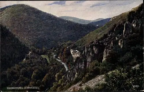 Künstler Ak Bad Blankenburg in Thüringen, Hotel Waidmannsheil, Eberstein