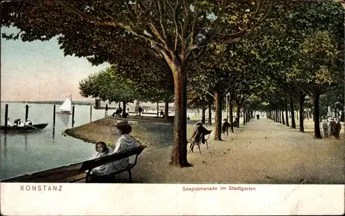 Ak Konstanz am Bodensee, Seepromenade im Stadtgarten