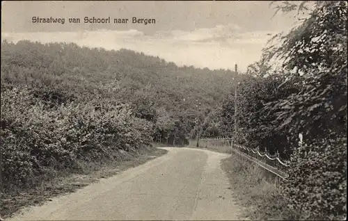 Ak Schoorl Nordholland Niederlande, Straatweg van Schoorl naar Bergen