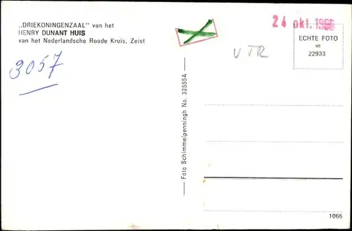 Ak Zeist Utrecht Niederlande, Driekoningenzaal van het Henry Dunant Huis van het Ned. Roode Kruis